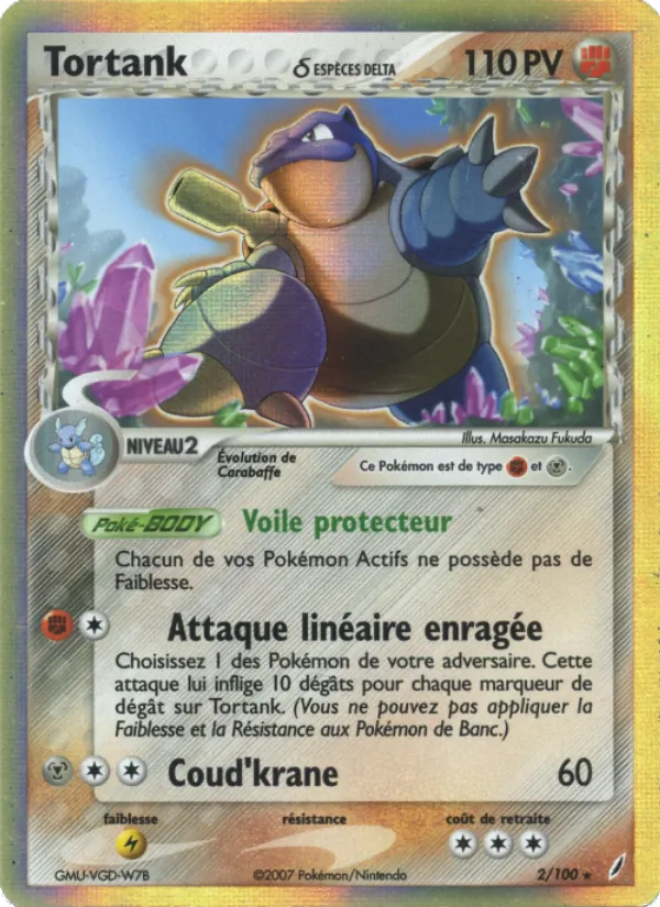 Carte Pokémon Tortank δ de l'extension EX Gardiens de Cristal