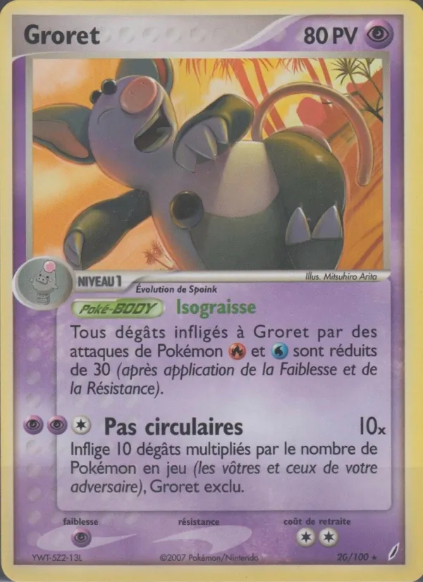 Carte Pokémon Groret de l'extension EX Gardiens de Cristal