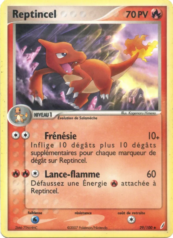 Carte Pokémon Reptincel de l'extension EX Gardiens de Cristal