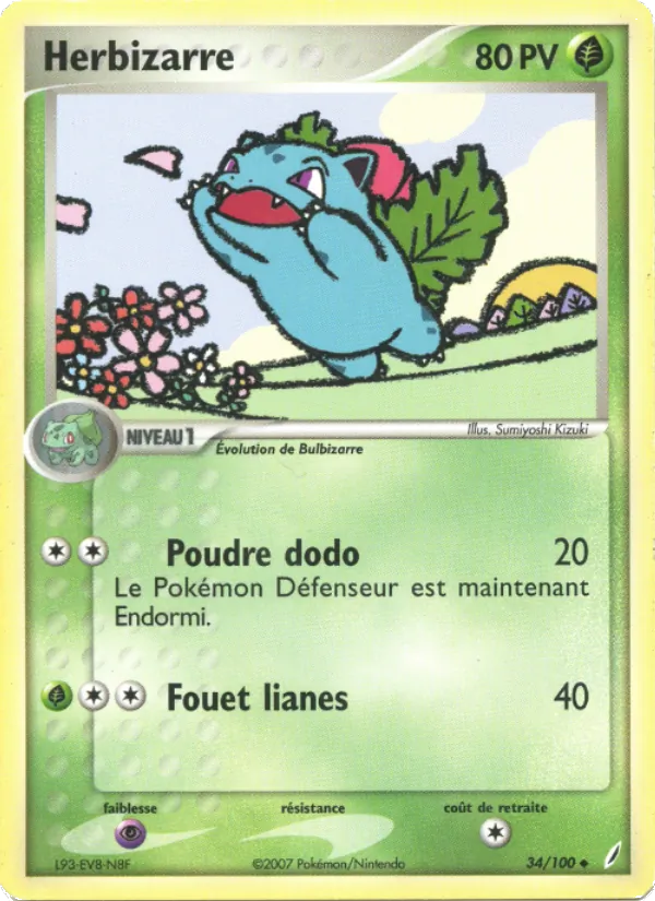 Carte Pokémon Herbizarre de l'extension EX Gardiens de Cristal