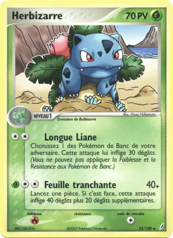 Carte Pokémon Herbizarre de l'extension EX Gardiens de Cristal