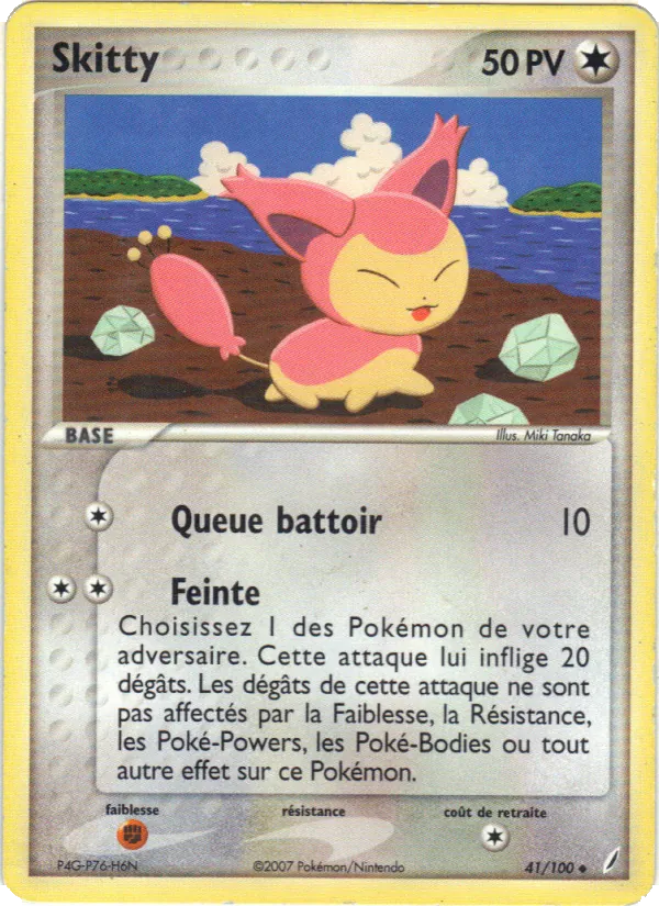 Carte Pokémon Skitty de l'extension EX Gardiens de Cristal