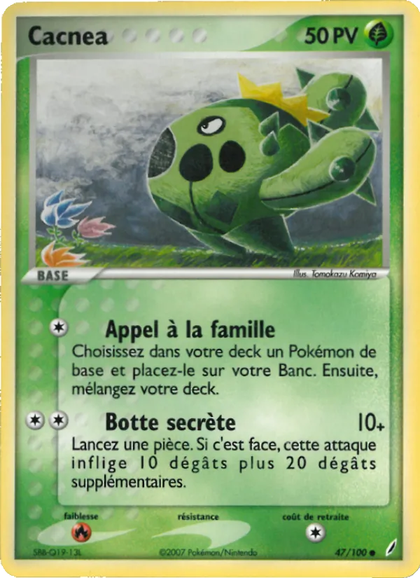 Carte Pokémon Cacnea de l'extension EX Gardiens de Cristal