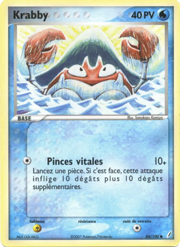 Carte Pokémon Krabby de l'extension EX Gardiens de Cristal