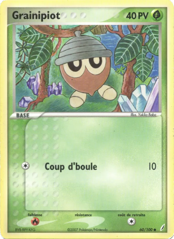 Carte Pokémon Grainipiot de l'extension EX Gardiens de Cristal
