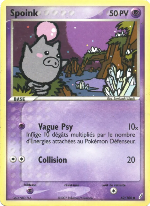 Carte Pokémon Spoink de l'extension EX Gardiens de Cristal