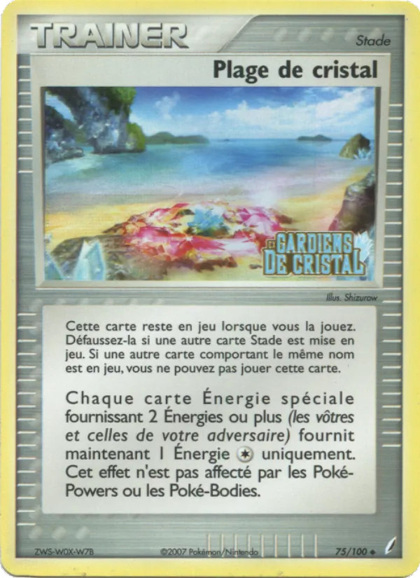 Carte Pokémon Plage de cristal de l'extension EX Gardiens de Cristal
