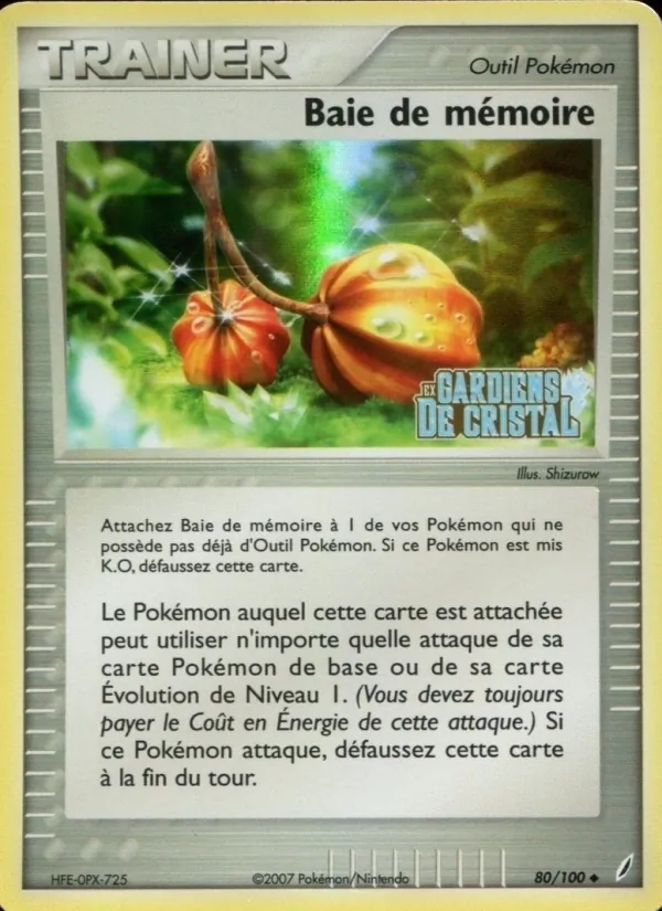 Carte Pokémon Baie de mémoire de l'extension EX Gardiens de Cristal
