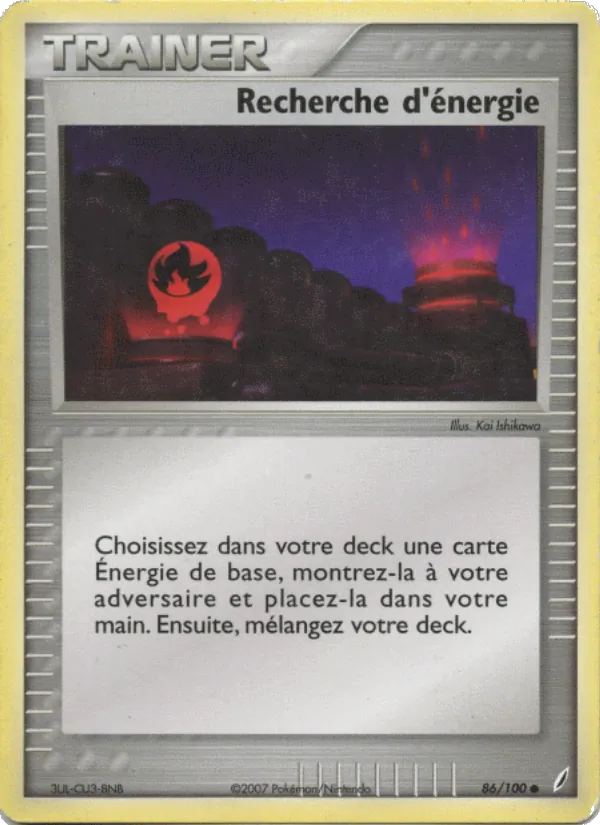 Carte Pokémon Recherche d'énergie de l'extension EX Gardiens de Cristal
