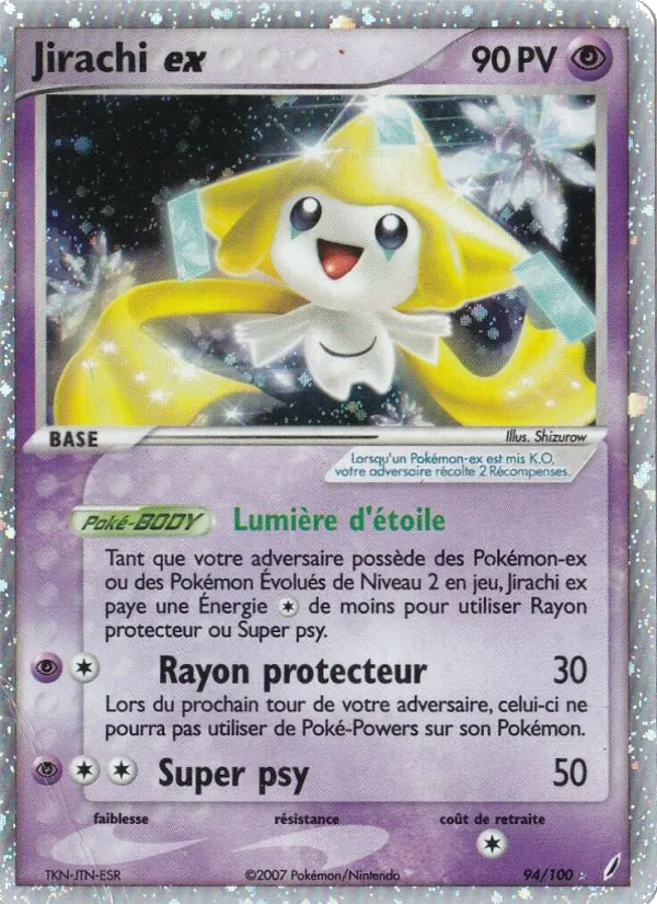Carte Pokémon Jirachi ex de l'extension EX Gardiens de Cristal