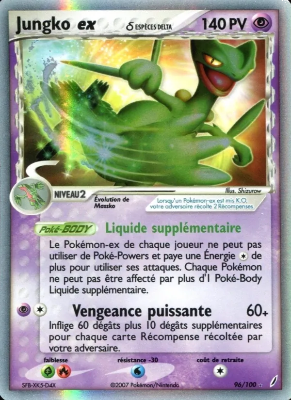 Carte Pokémon Jungko ex δ de l'extension EX Gardiens de Cristal