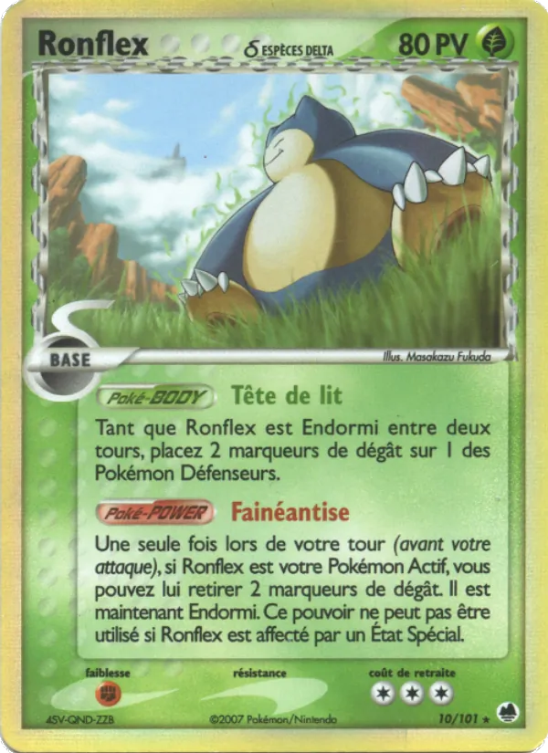 Carte Pokémon Ronflex δ de l'extension EX Île des Dragons