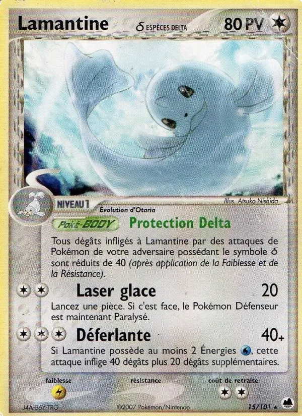 Carte Pokémon Lamantine δ de l'extension EX Île des Dragons