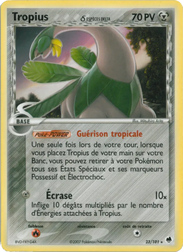 Carte Pokémon Tropius δ de l'extension EX Île des Dragons