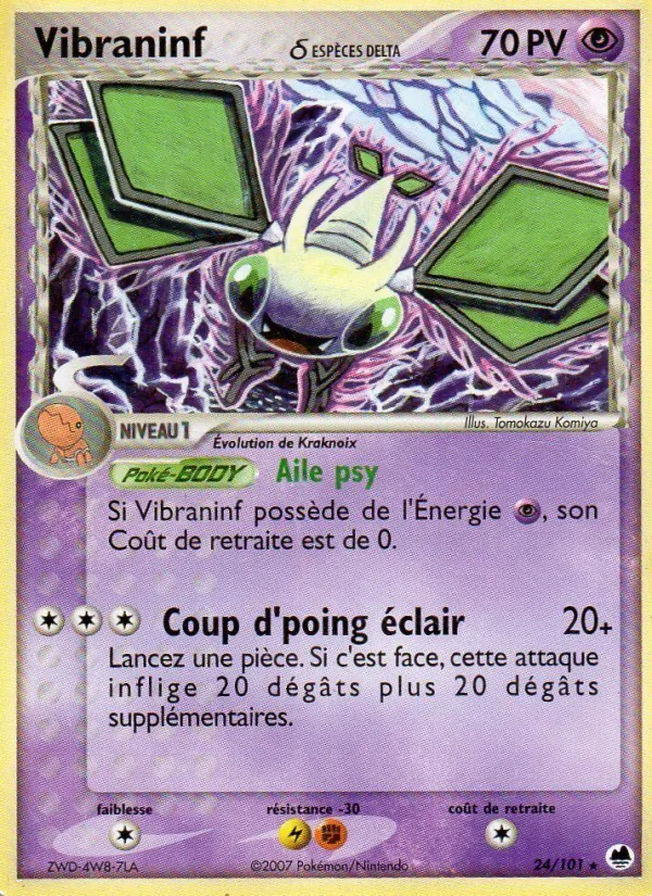 Carte Pokémon Vibraninf δ de l'extension EX Île des Dragons