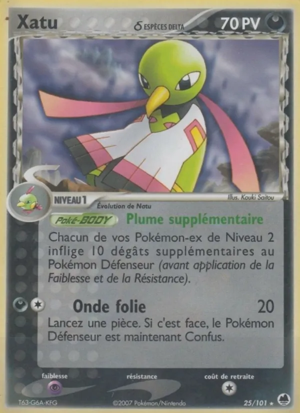 Carte Pokémon Xatu δ de l'extension EX Île des Dragons