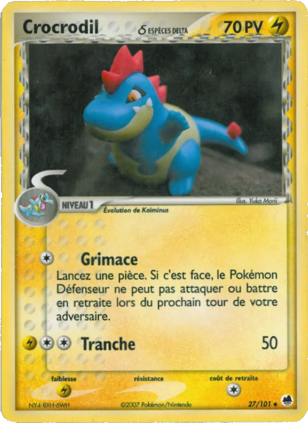 Carte Pokémon Crocrodil δ de l'extension EX Île des Dragons