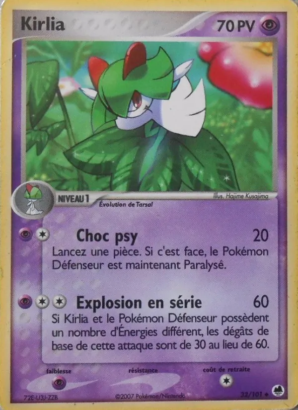 Carte Pokémon Kirlia de l'extension EX Île des Dragons