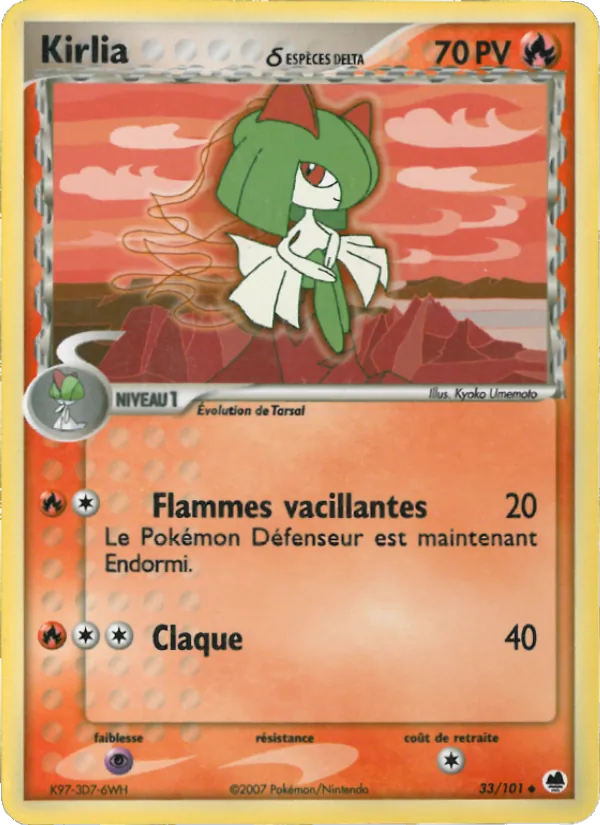 Carte Pokémon Kirlia δ de l'extension EX Île des Dragons