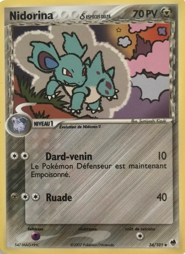 Carte Pokémon Nidorina δ de l'extension EX Île des Dragons