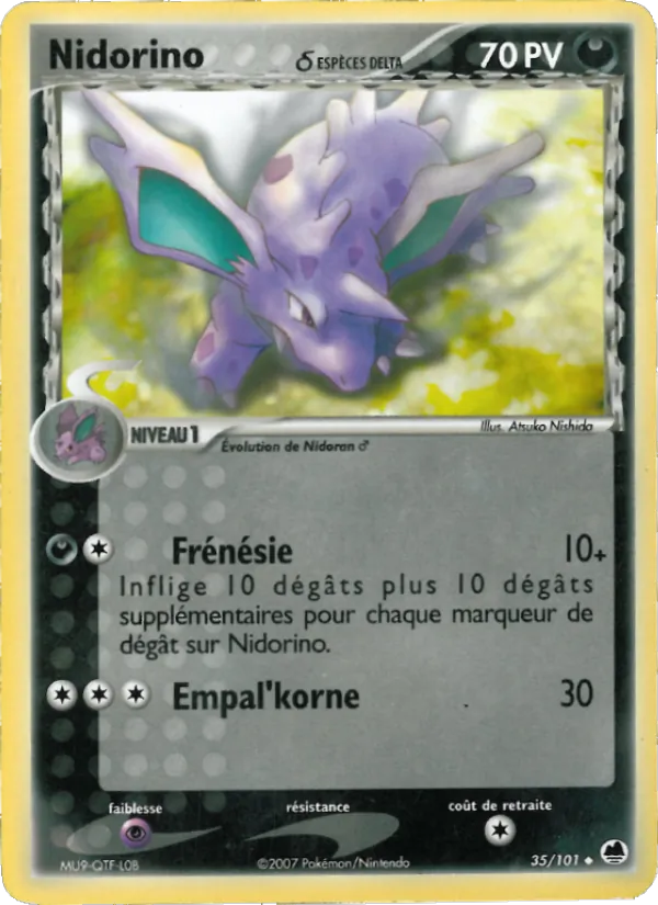 Carte Pokémon Nidorino δ de l'extension EX Île des Dragons