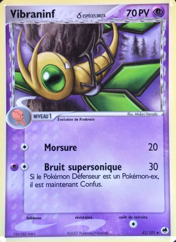 Carte Pokémon Vibraninf δ de l'extension EX Île des Dragons