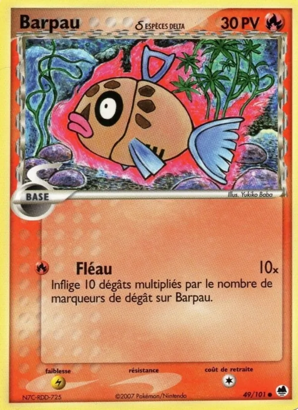 Carte Pokémon Barpau δ de l'extension EX Île des Dragons