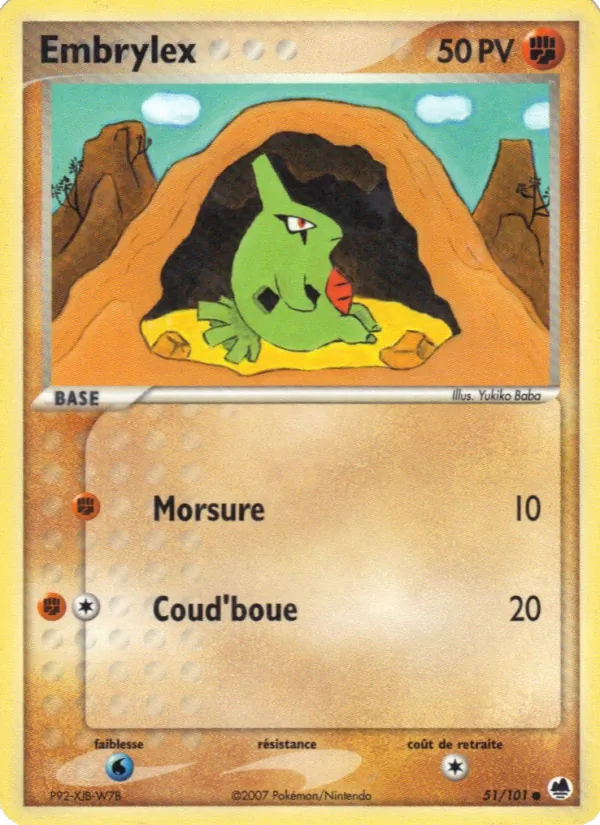 Carte Pokémon Embrylex de l'extension EX Île des Dragons