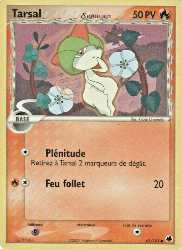 Carte Pokémon Tarsal δ de l'extension EX Île des Dragons