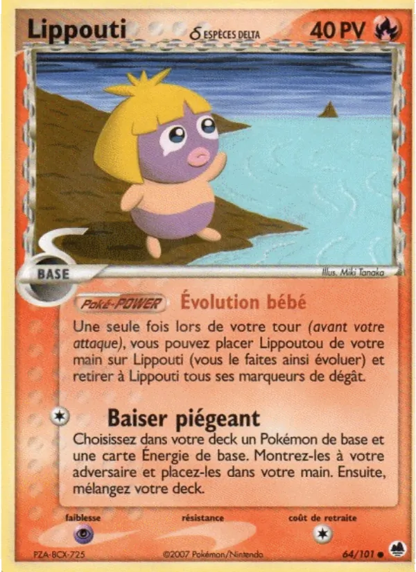 Carte Pokémon Lippouti δ de l'extension EX Île des Dragons