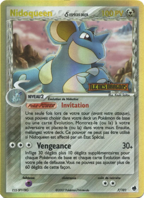Carte Pokémon Nidoqueen δ de l'extension EX Île des Dragons