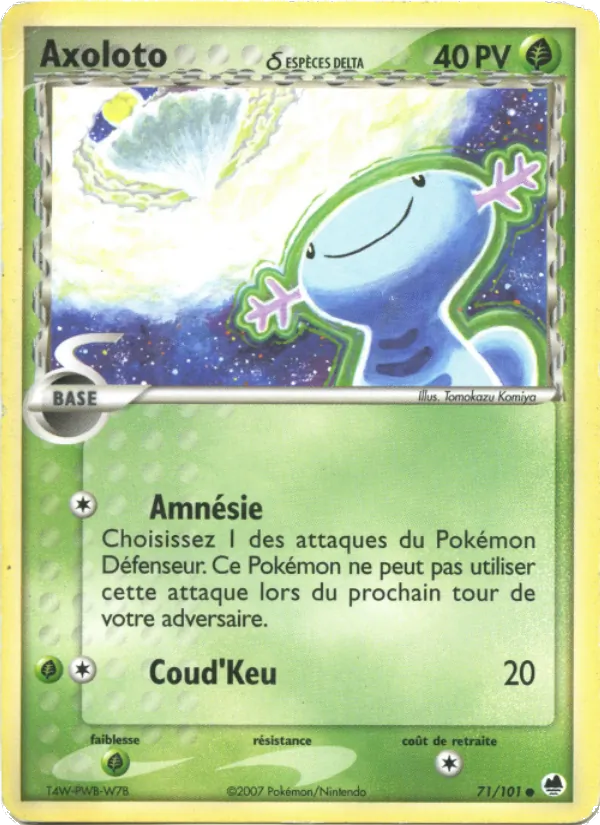 Carte Pokémon Axoloto δ de l'extension EX Île des Dragons