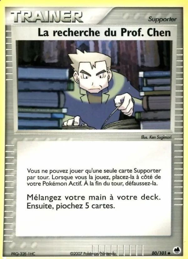 Carte Pokémon La recherche du Prof. Chen de l'extension EX Île des Dragons