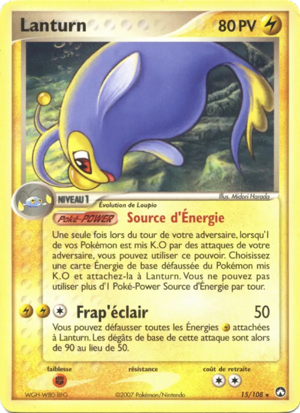 Carte Pokémon Lanturn de l'extension EX Gardiens du Pouvoir