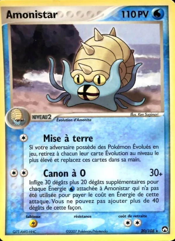Carte Pokémon Amonistar de l'extension EX Gardiens du Pouvoir