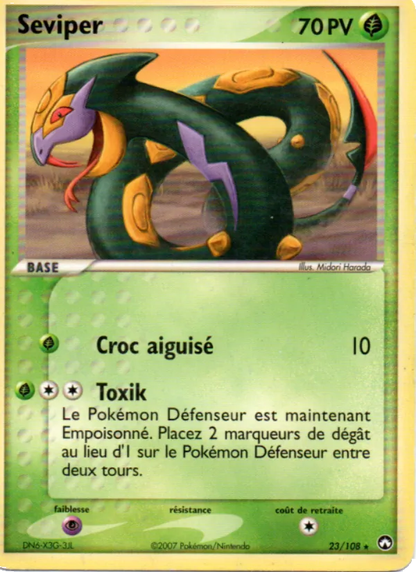Carte Pokémon Séviper de l'extension EX Gardiens du Pouvoir