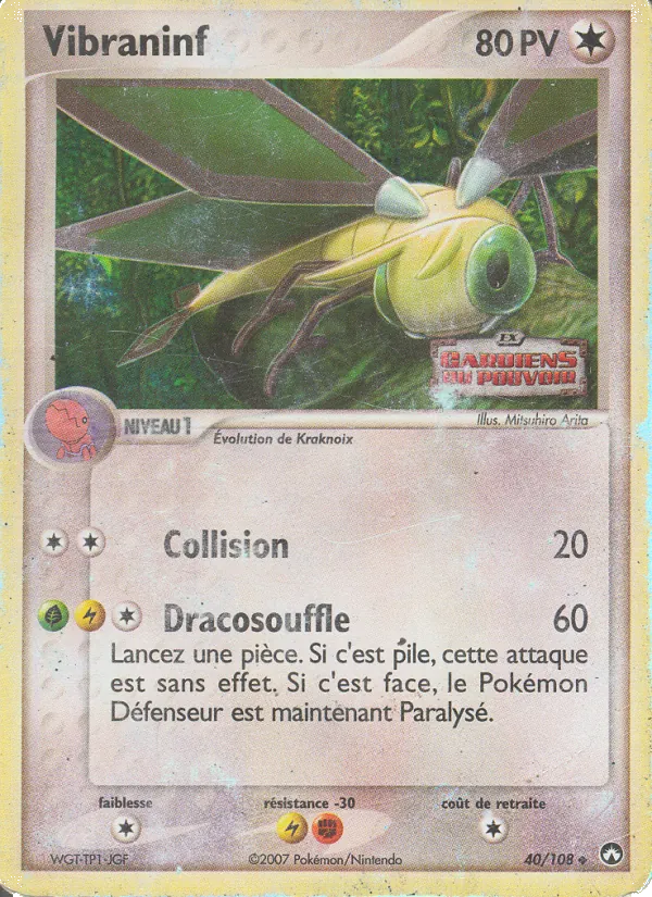 Carte Pokémon Vibraninf de l'extension EX Gardiens du Pouvoir