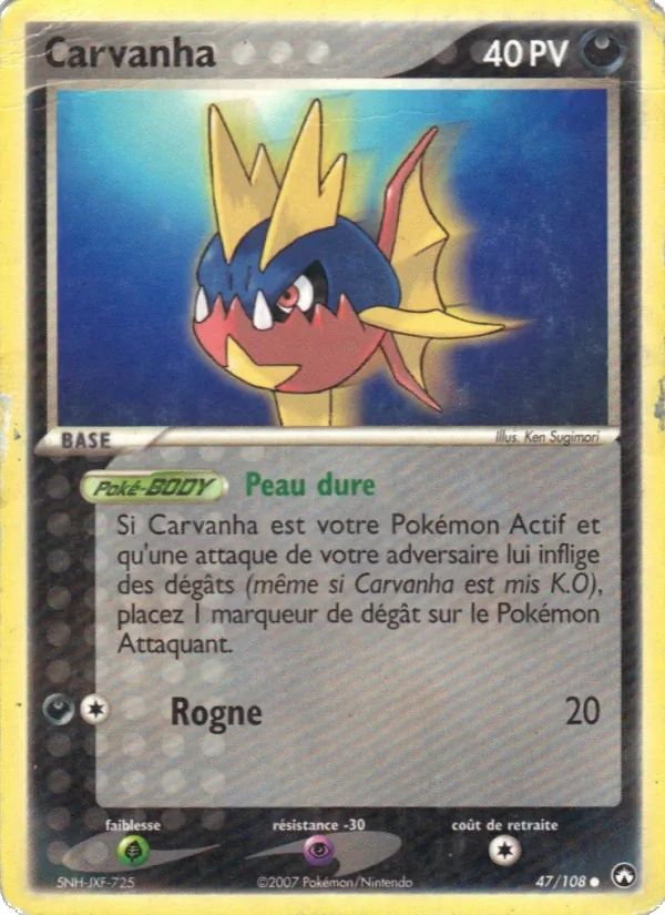 Carte Pokémon Carvanha de l'extension EX Gardiens du Pouvoir