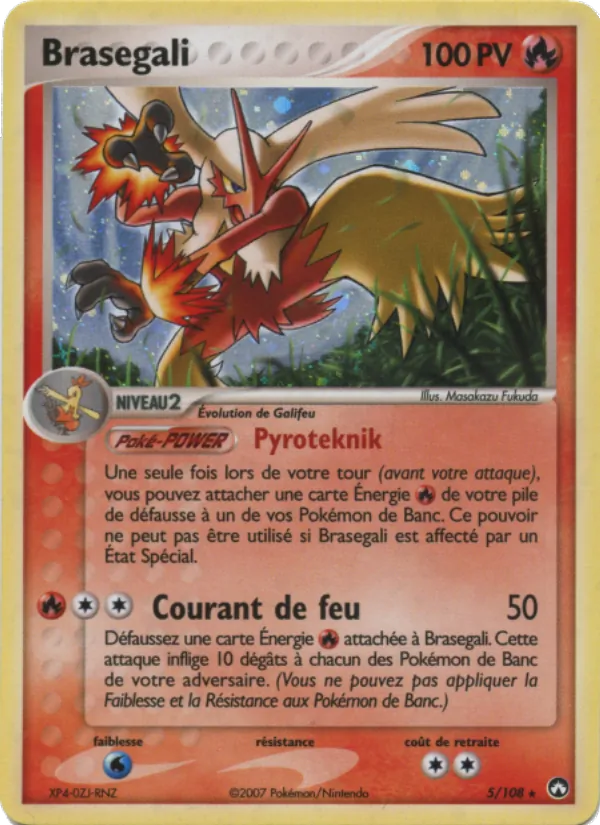 Carte Pokémon Braségali de l'extension EX Gardiens du Pouvoir
