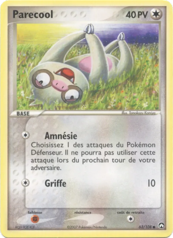 Carte Pokémon Parecool de l'extension EX Gardiens du Pouvoir