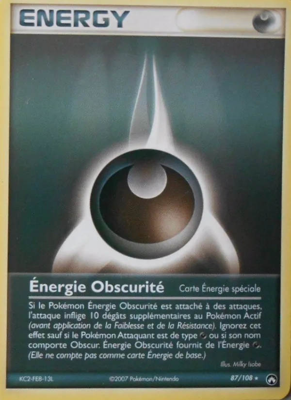 Carte Pokémon Énergie Obscurité de l'extension EX Gardiens du Pouvoir