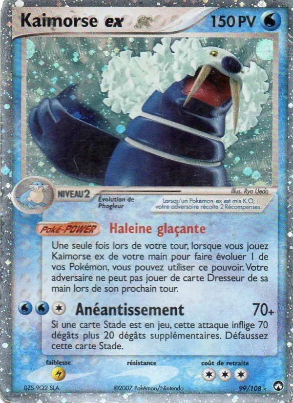 Carte Pokémon Kaimorse ex de l'extension EX Gardiens du Pouvoir