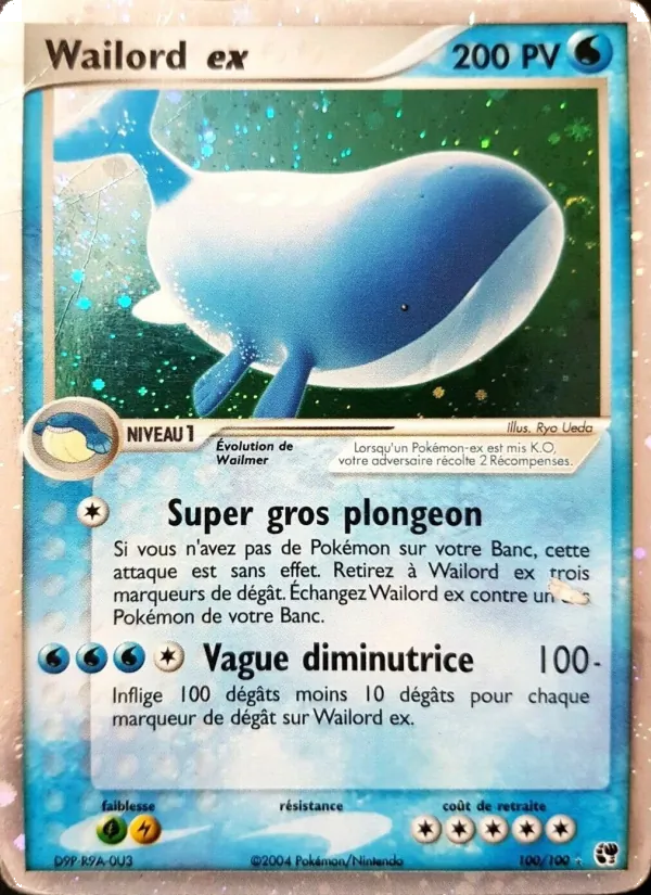 Carte Pokémon Wailord ex de l'extension EX Tempête de sable