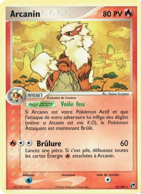 Carte Pokémon Arcanin de l'extension EX Tempête de sable