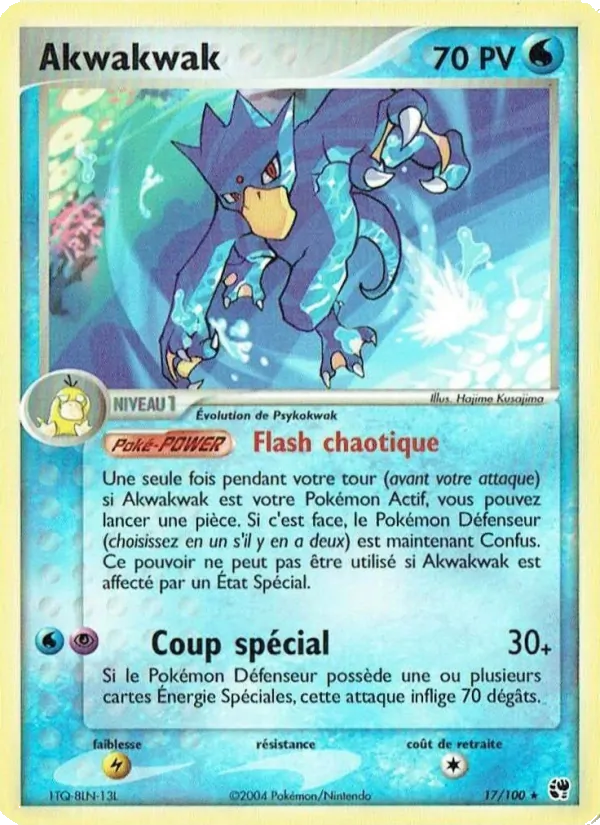 Carte Pokémon Akwakwak de l'extension EX Tempête de sable