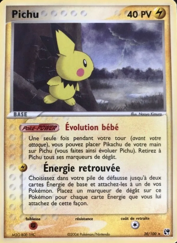 Carte Pokémon Pichu de l'extension EX Tempête de sable
