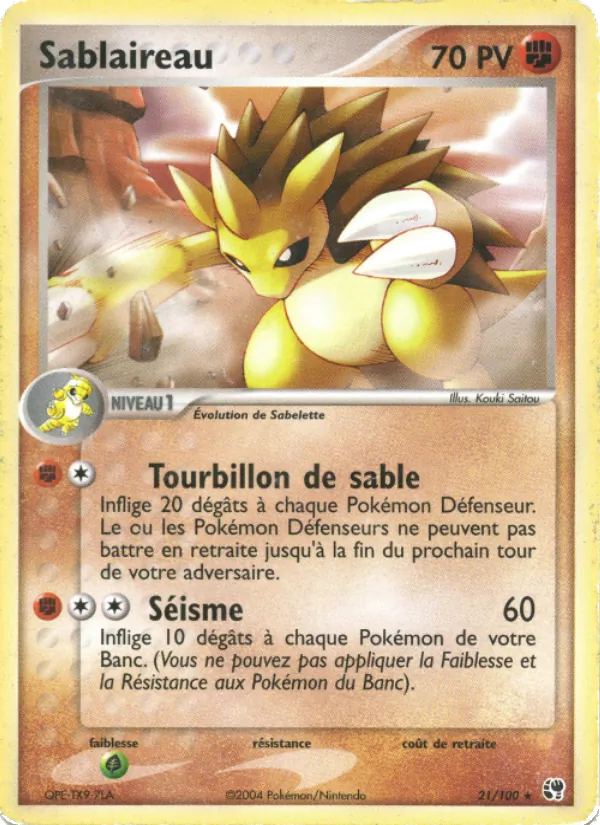 Carte Pokémon Sablaireau de l'extension EX Tempête de sable