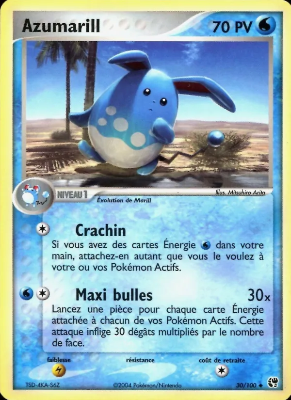 Carte Pokémon Azumarill de l'extension EX Tempête de sable