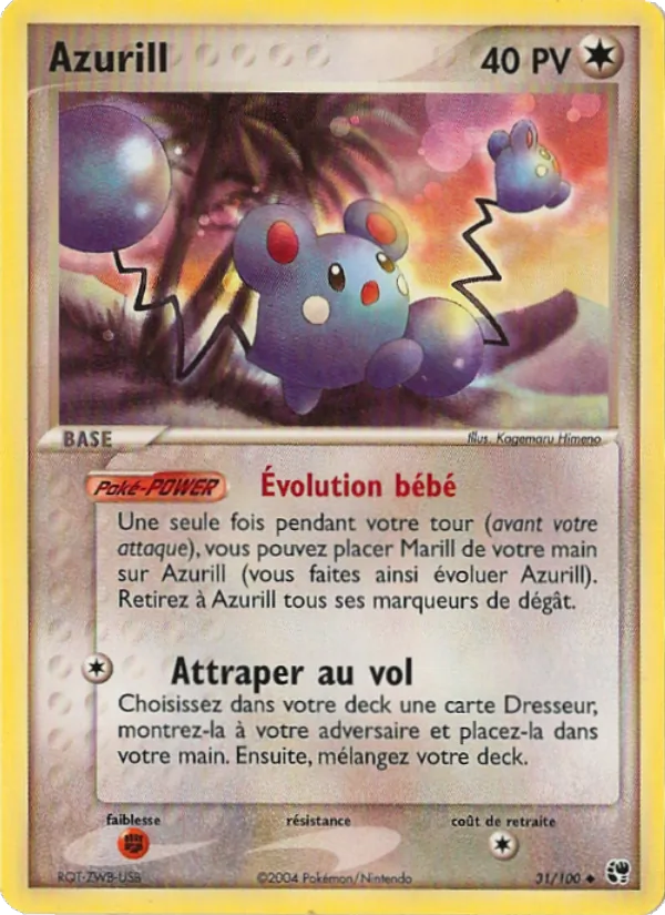 Carte Pokémon Azurill de l'extension EX Tempête de sable