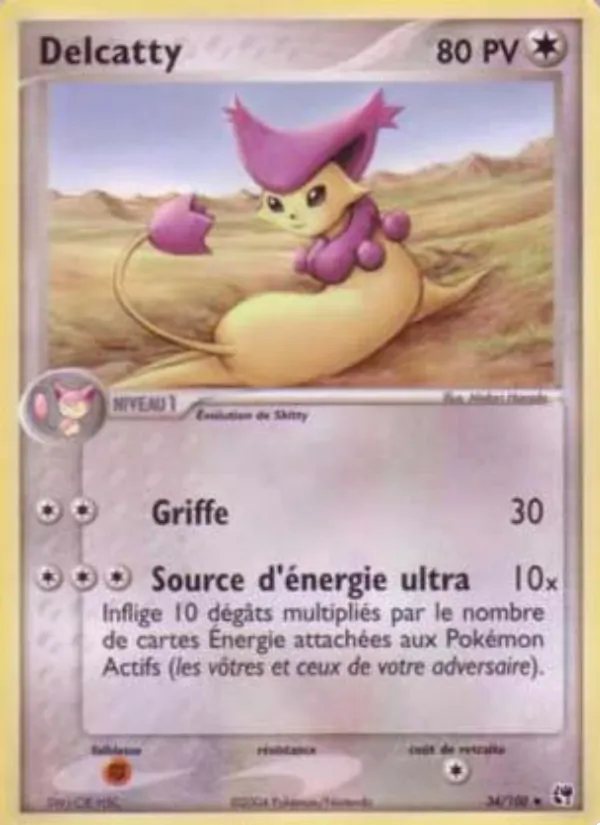 Carte Pokémon Delcatty de l'extension EX Tempête de sable